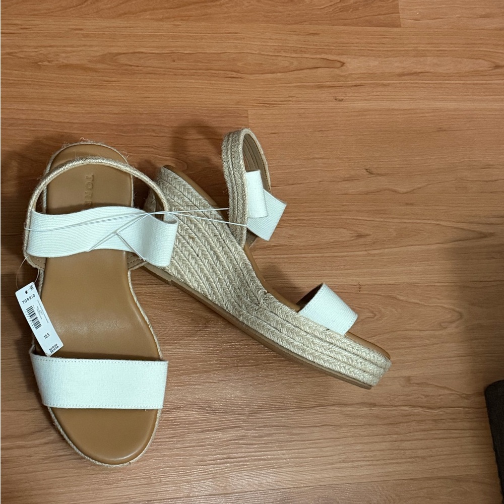torrid White Espadrille Wedge Sandals
